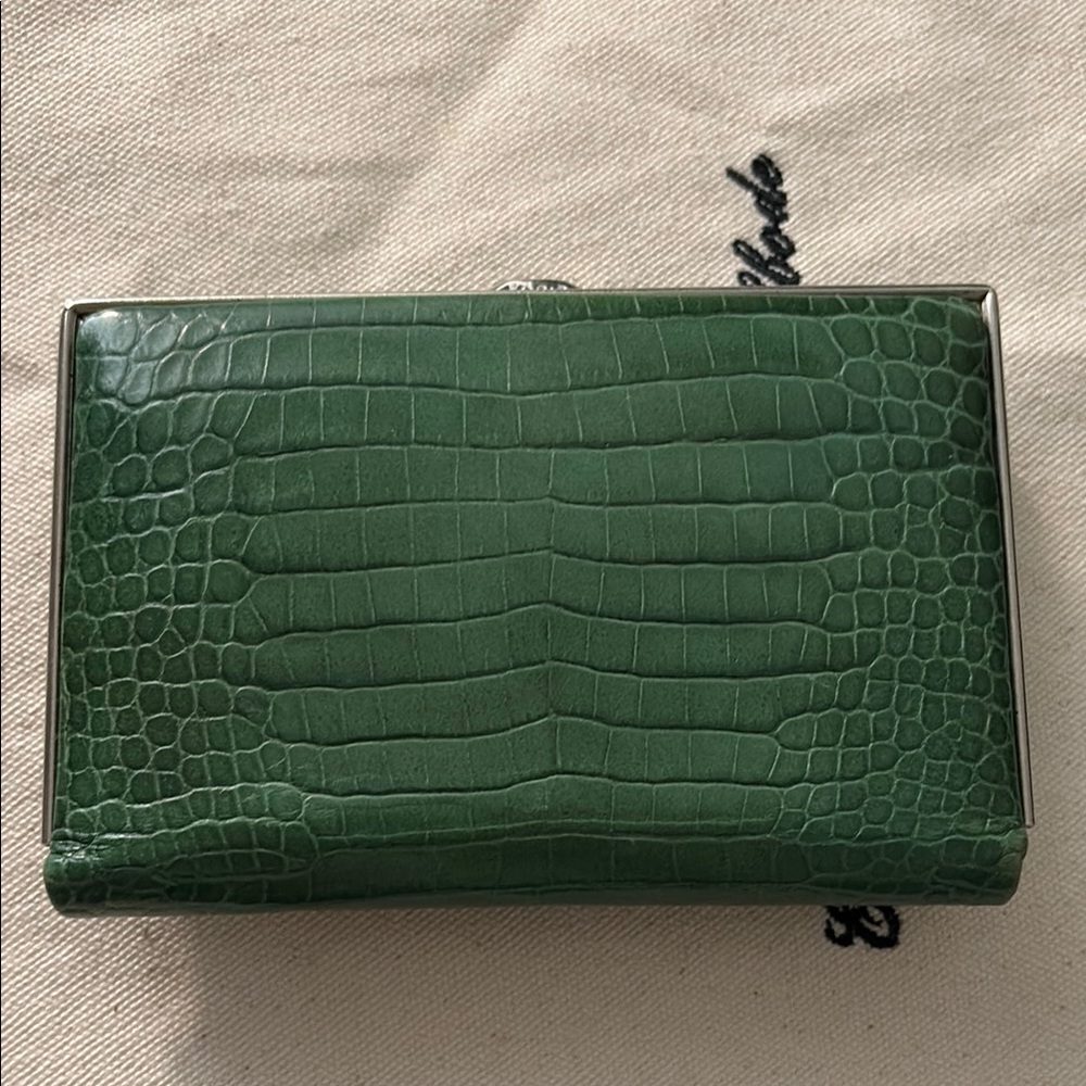 Lodis Green Crocodile-Embossed Women's Wallet